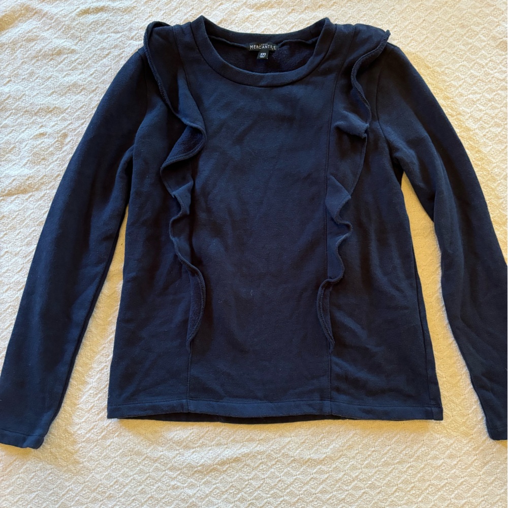 Jcrew womens ruffle sweatshirt